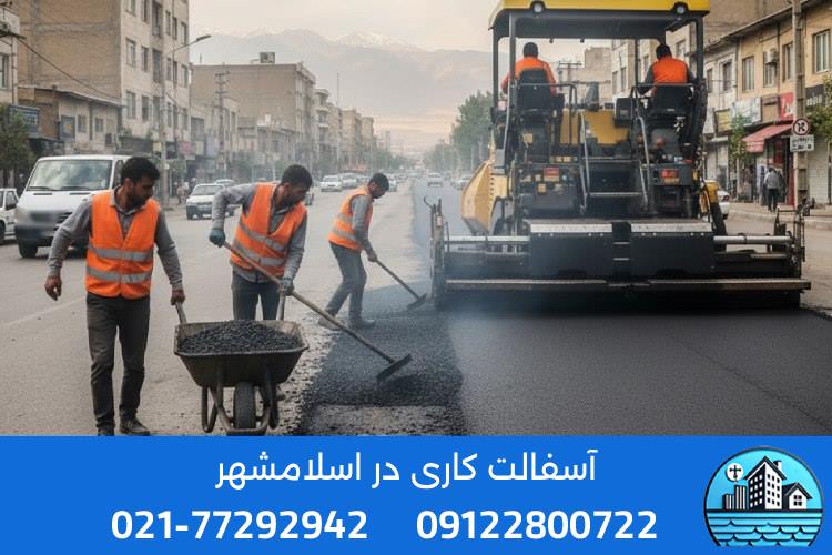 مراحل اجرای پروژه آسفالت‌ کاری در اسلامشهر